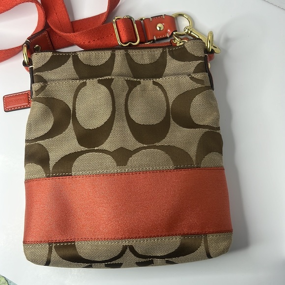 Coach Monogram Side Bag Orange - Picture 6 of 9